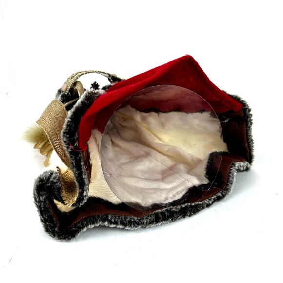 North Pole Trading Co Angel Tree Topper Noel Feather Wings Red Fur trim 13" Tall - Picture 8 of 8